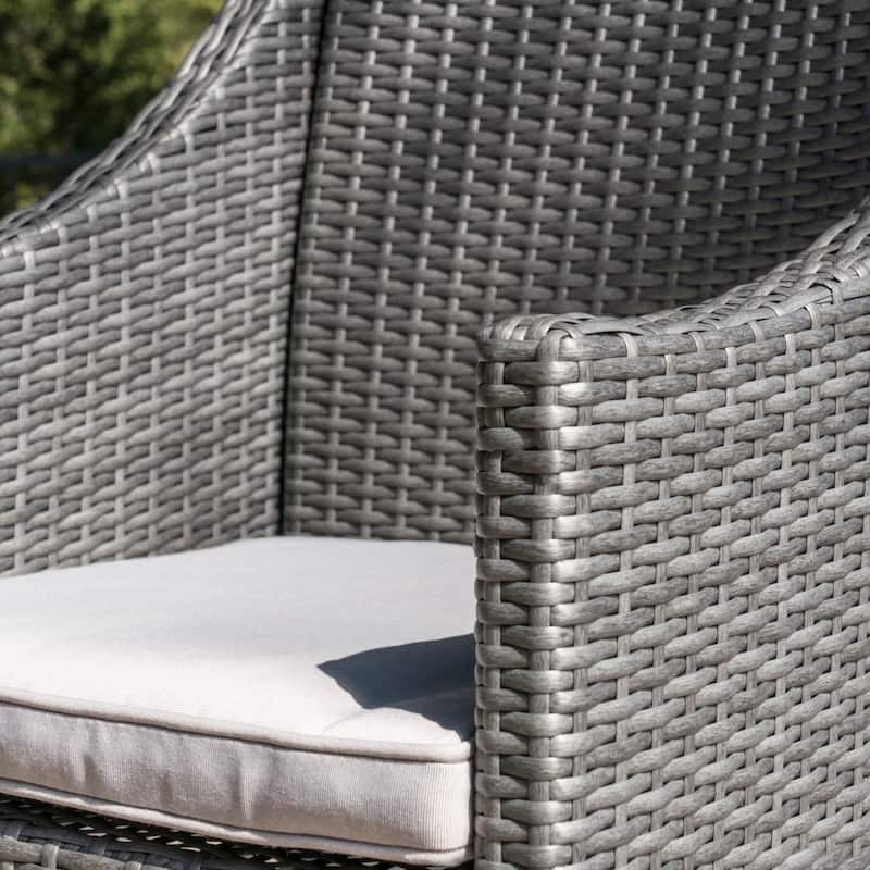 Alameda Outdoor 9-piece Rectangular Wicker Dining Set with Cushions by Christopher Knight Home - N/A