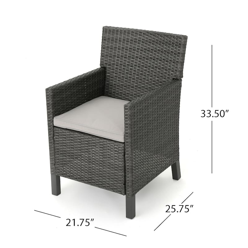 Celeste Outdoor 9-piece Rectangular Wicker Dining Set with Cushions by Christopher Knight Home