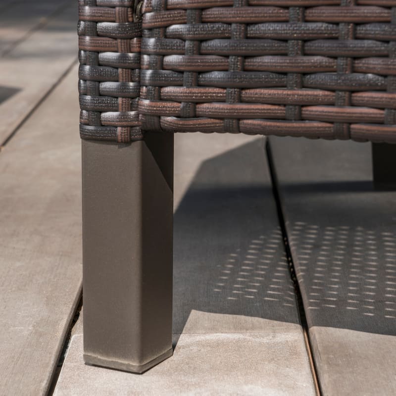 Celeste Outdoor 9-piece Rectangular Wicker Dining Set with Cushions by Christopher Knight Home