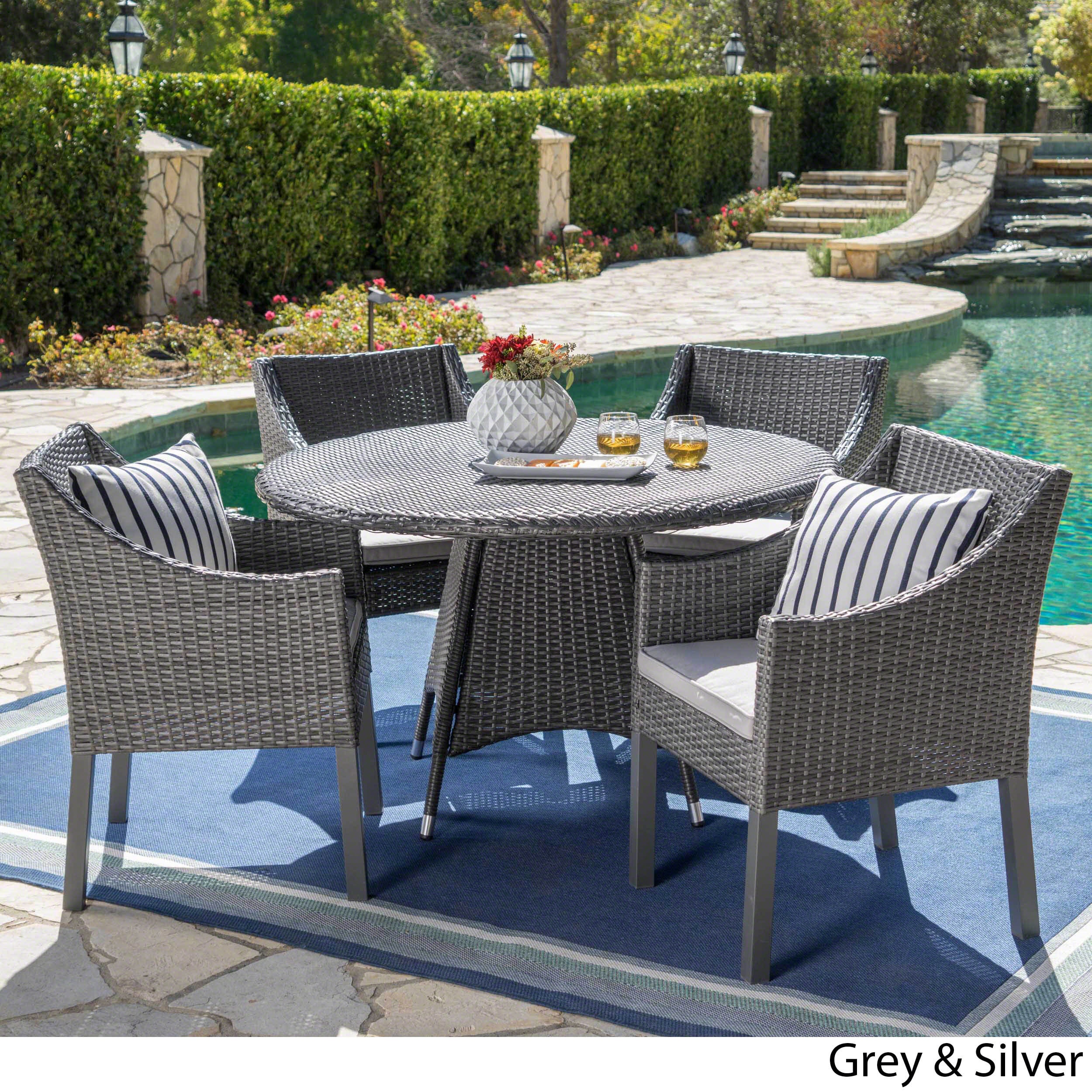 Patio Table And Chairs With Umbrella Hole / Outdoor Table Chair With