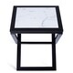 Gracewood Hollow Kikic Natural Marble and Black Solid Wood X-end Accent Table - Thumbnail 2