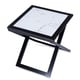 Gracewood Hollow Kikic Natural Marble and Black Solid Wood X-end Accent Table - Thumbnail 3