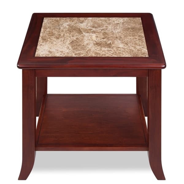 Sleeplanner Cherry Natural Marble Top Brown Solid Wood End Natural Marble Top Brown Solid Wood