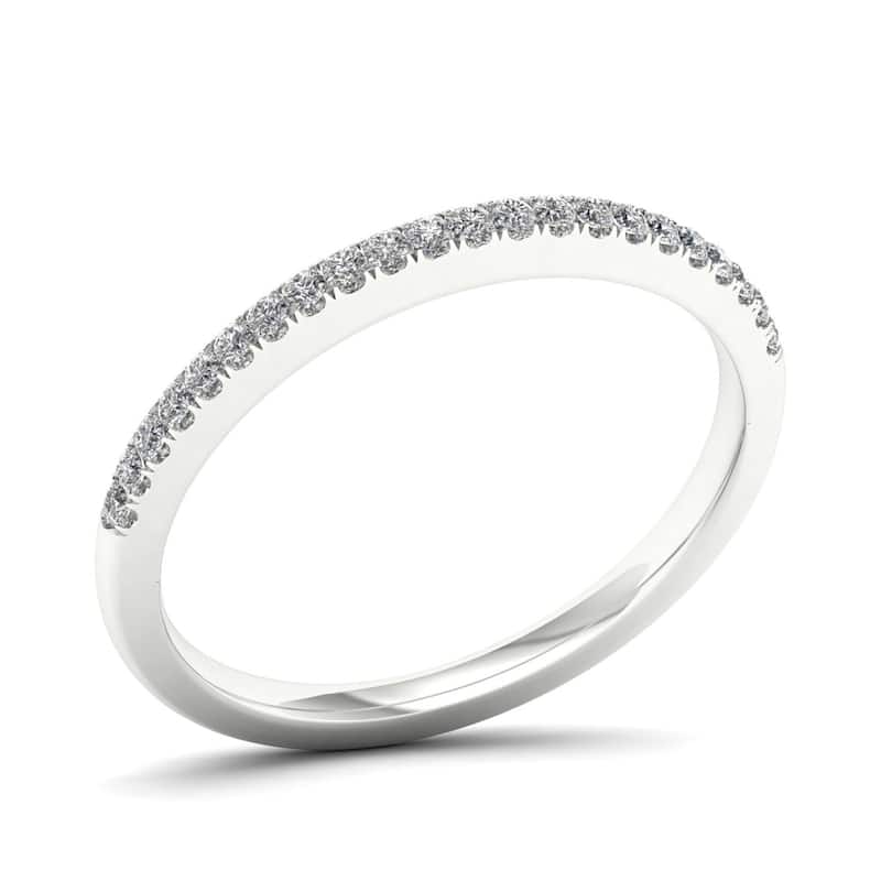 De Couer 14k Gold 1/5ct TDW Diamond Wedding Band - 9 - White