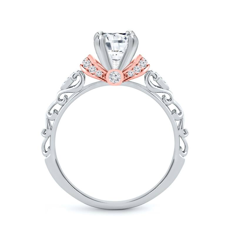 Auriya 14k Two-Tone Gold 3/4ctw Vintage Solitaire Diamond Engagement Ring