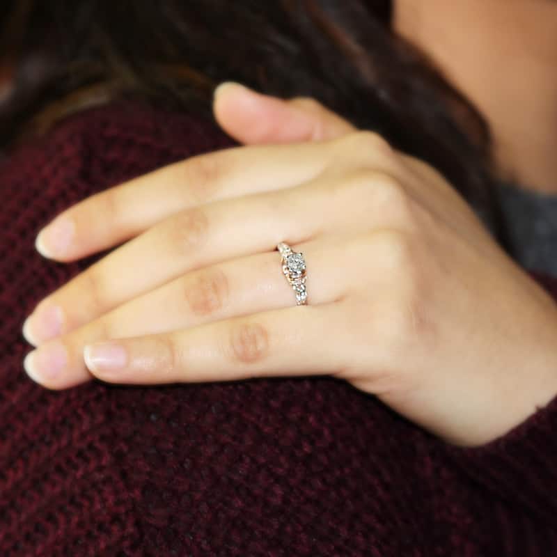 Auriya 14k Two-Tone Gold 1/2ctw Vintage Solitaire Diamond Engagement Ring