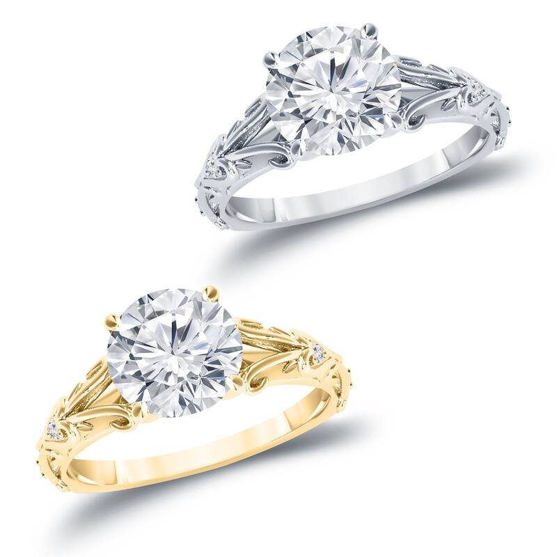 Auriya 14k Gold 3/4ctw Vintage Solitaire Diamond Engagement Ring