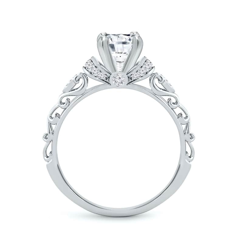 Auriya Ornate Vintage 3/4ctw Round Diamond Engagement Ring 14k Gold