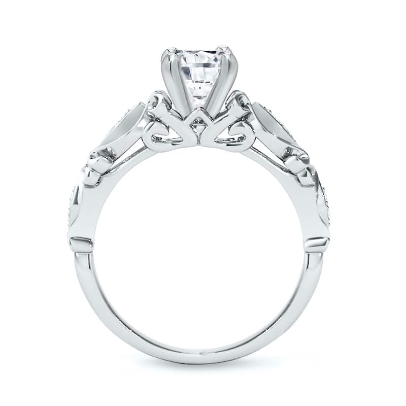 Auriya 14K Gold 1/2ct TDW Ornate Vintage Carved Diamond Engagement Ring