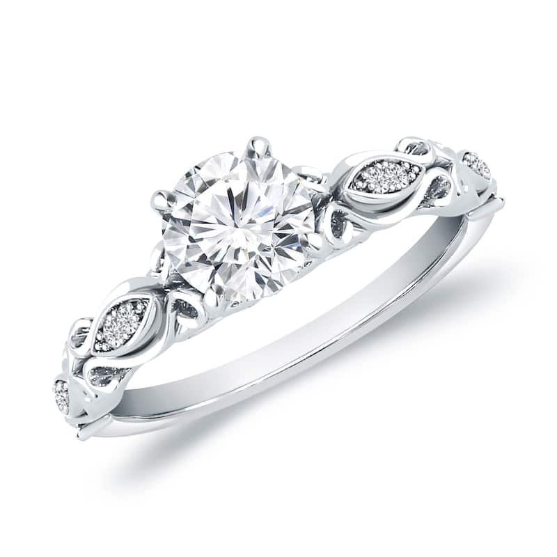 Auriya 14K Gold 1/2ct TDW Ornate Vintage Carved Diamond Engagement Ring