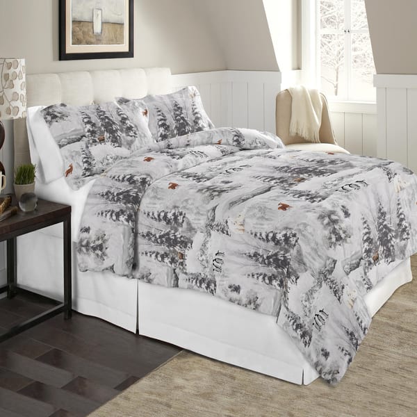 Celeste Home 190 GSM Cotton Flannel Oversized Duvet Set - King/Cal King Winterland