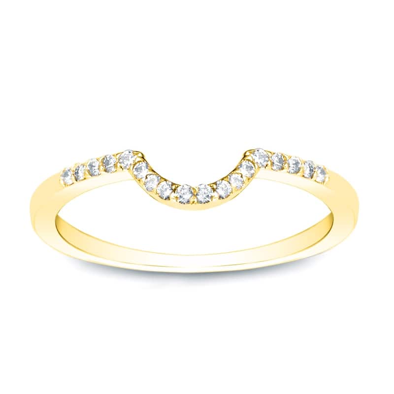 Auriya Contoured 1/4ctw Round Diamond Wedding Band 14k Gold