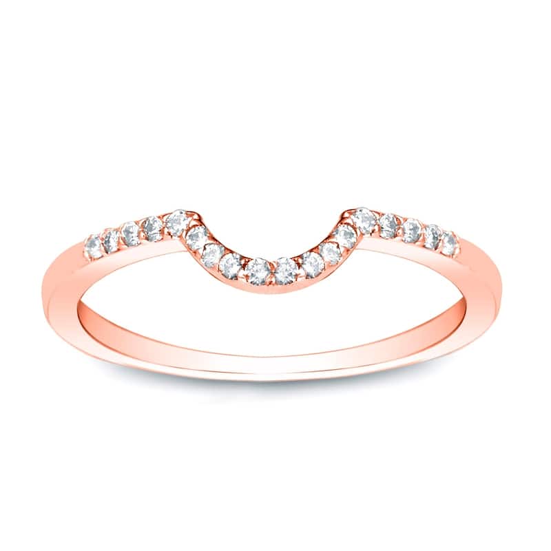Auriya Contoured 1/4ctw Round Diamond Wedding Band 14k Gold