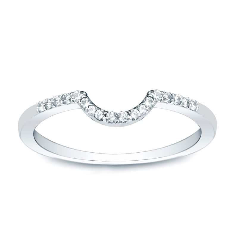 Auriya Contoured 1/4ctw Round Diamond Wedding Band 14k Gold