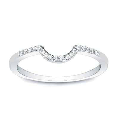 Auriya Contoured 1/4ctw Round Diamond Wedding Band 14k Gold