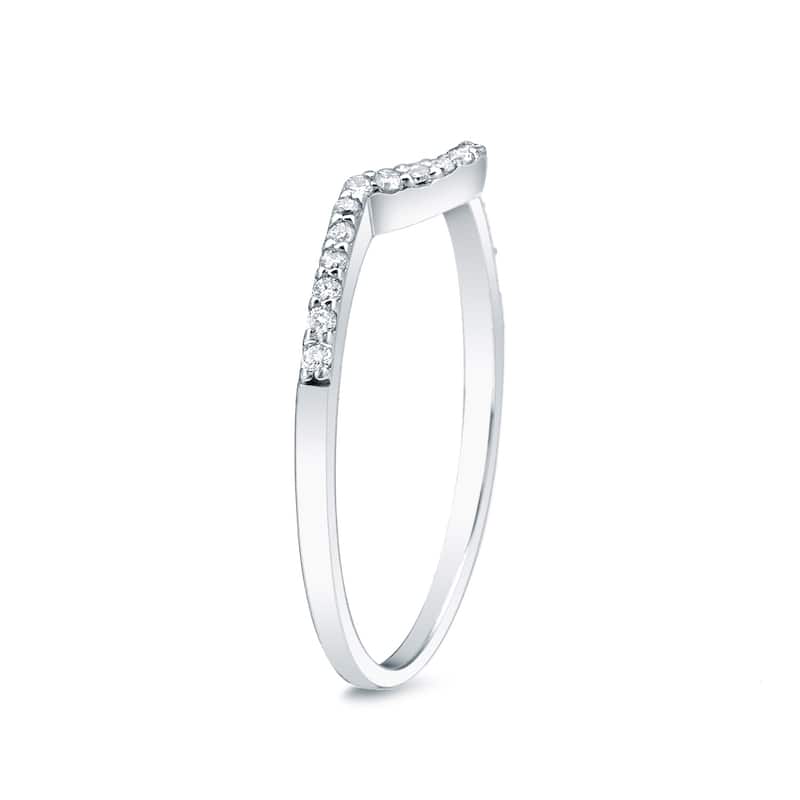 Auriya Contoured 1/4ctw Round Diamond Wedding Band 14k Gold