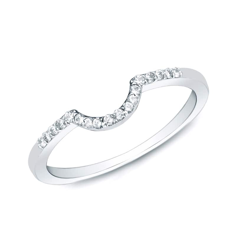 Auriya Contoured 1/4ctw Round Diamond Wedding Band 14k Gold