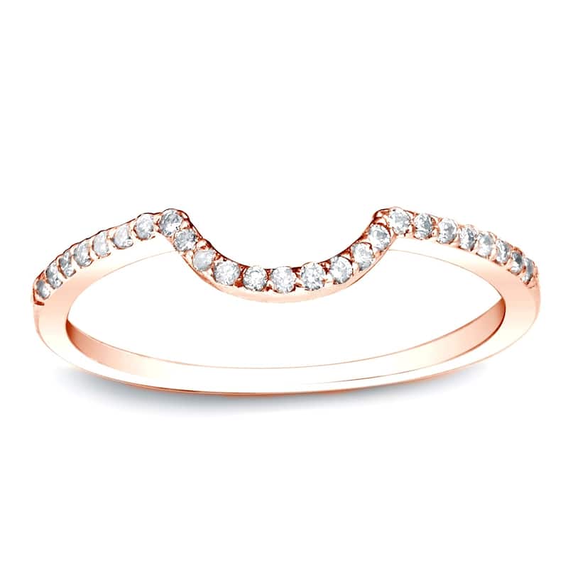 Auriya Curved 1/6ctw Round Diamond Wedding Band 14k Gold - 5.5 - Rose
