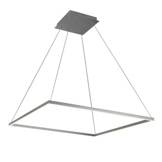 VONN Lighting VMC35511AL Atria 39-inch Modern Square Chandelier in Silver - N/A (Dimmable/Energy Efficient/Sloped Ceiling Adaptable - 1 to 3 - Grey - - Chandeliers For Bedrooms by Overstock.com