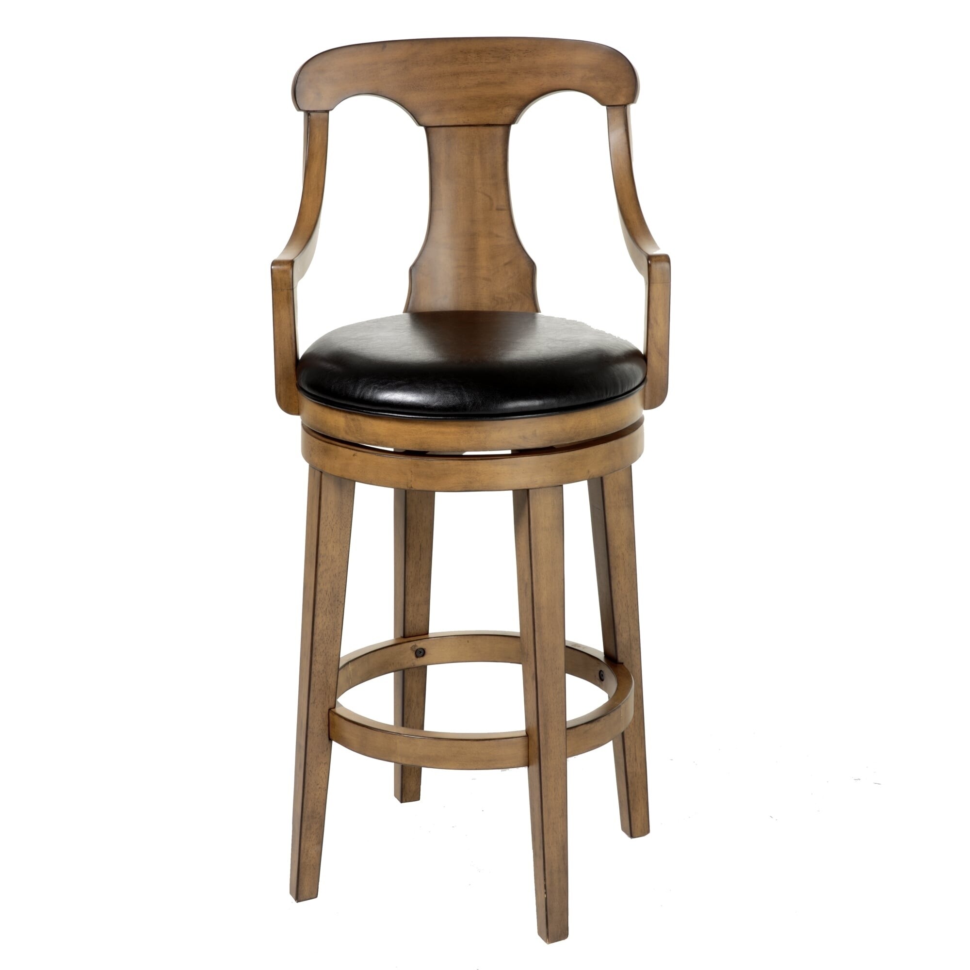 Leggett Platt Albany Wood Bar Or Counter Stool With Black Upholstered Swivel Seat Overstock 18125978