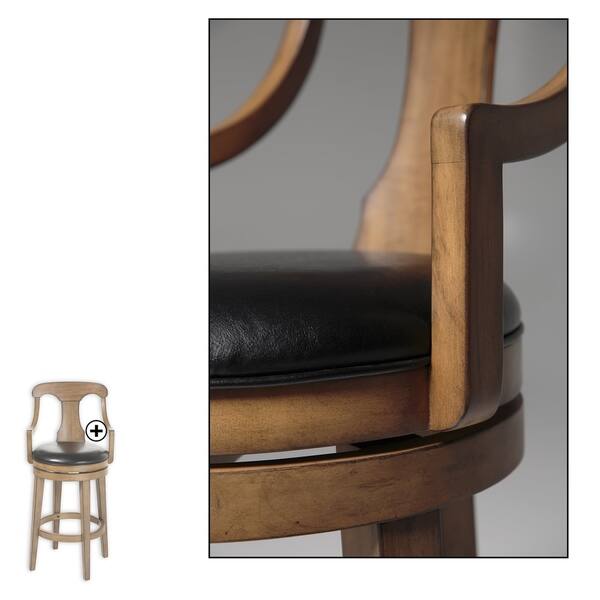 Leggett Platt Albany Wood Bar Or Counter Stool With Black Upholstered Swivel Seat Overstock 18125978