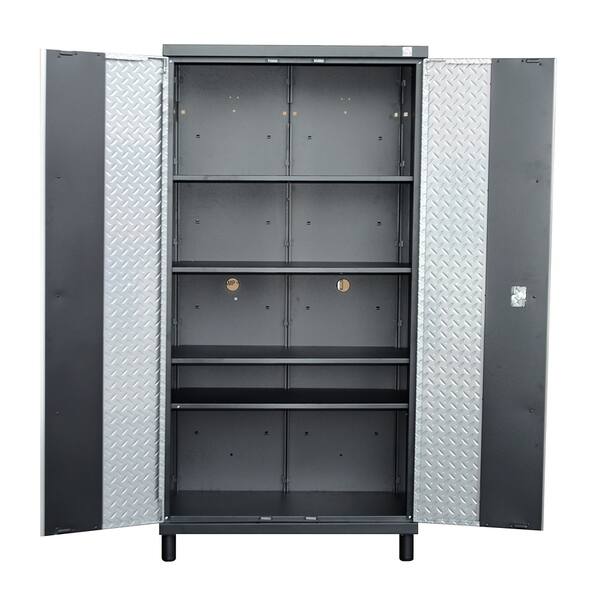 Shop Homcom Tall Steel Garage Organizer Storage Cabinet W Doors