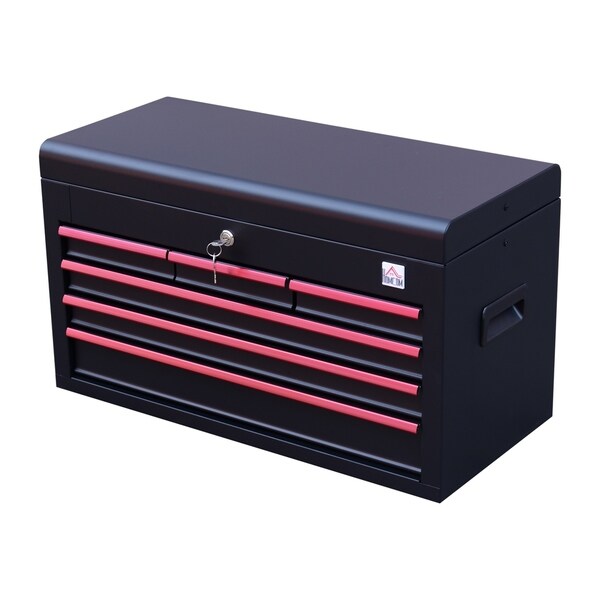 Homcom Steel Tool Chest With 6 Sliding Drawers Handle Free Homcom Steel Tool Chest With 6 Sliding Drawers