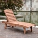Outsunny Wooden Outdoor Chaise Lounge Patio Pool Chair w/ Pull-Out Tray - Thumbnail 2