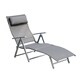 Outsunny Patio Reclining Chaise Lounge Chair with Cushion - Grey - Thumbnail 0
