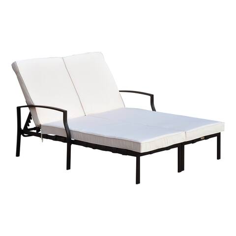 Black Outdoor Chaise Lounges Online At Our Best Outsunny 74 Reclining Outdoor Double Lounge Chair Cream Black