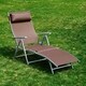 Outsunny Patio Reclining Chaise Lounge Chair with Cushion - Brown - Thumbnail 0