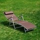Outsunny Patio Reclining Chaise Lounge Chair with Cushion - Brown - Thumbnail 1