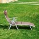 Outsunny Patio Reclining Chaise Lounge Chair with Cushion - Brown - Thumbnail 2