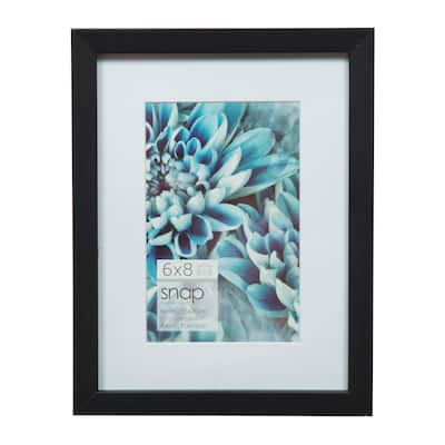 Snap 6x8 Mat to 4x6 Black Wood Picture Frame