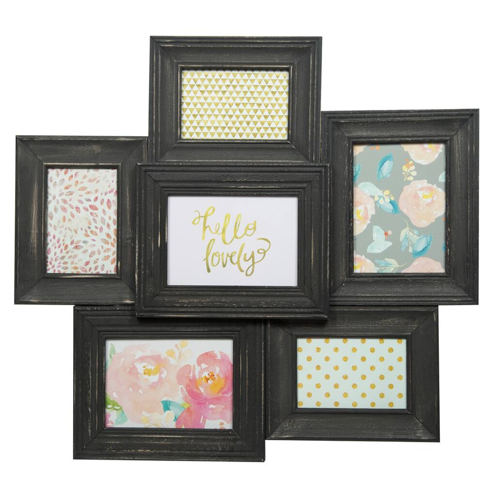 6 Opening Collage Black Picture Frame