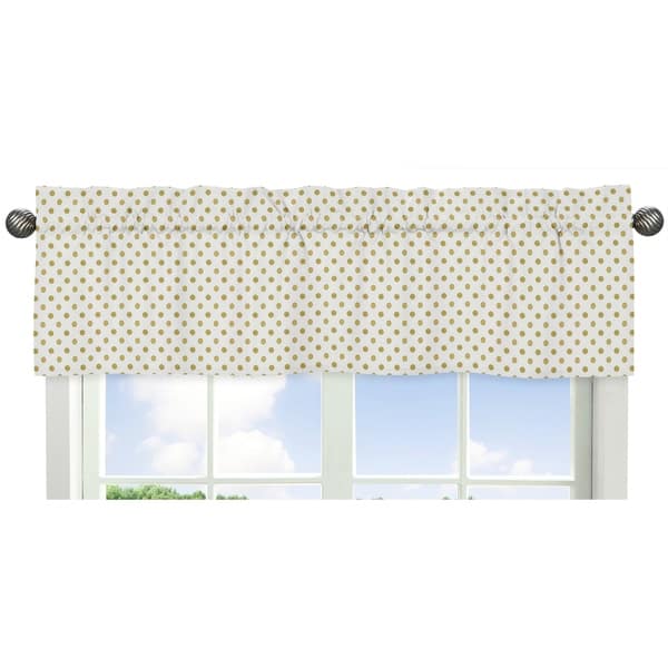 slide 1 of 1, Sweet Jojo Designs Metallic Gold Polka Dot Window Valance for the Amelia Collection