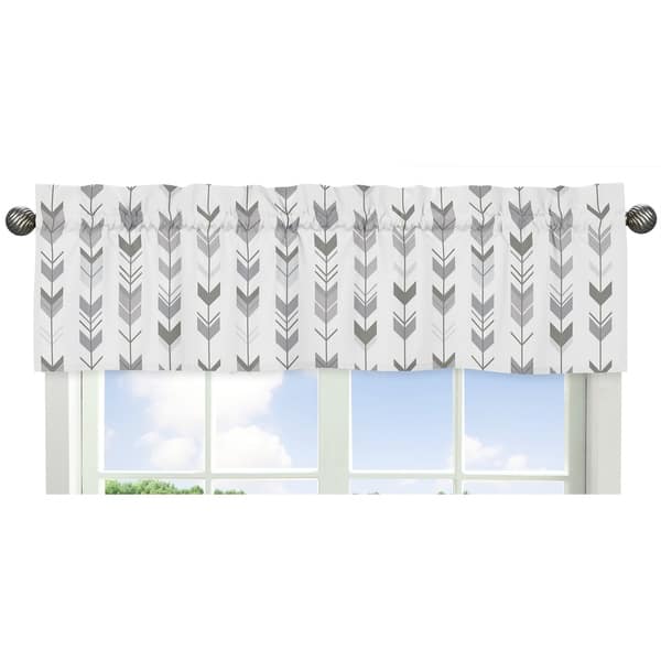 slide 1 of 1, Sweet Jojo Designs Window Valance for the Grey and White Mod Arrow Collection