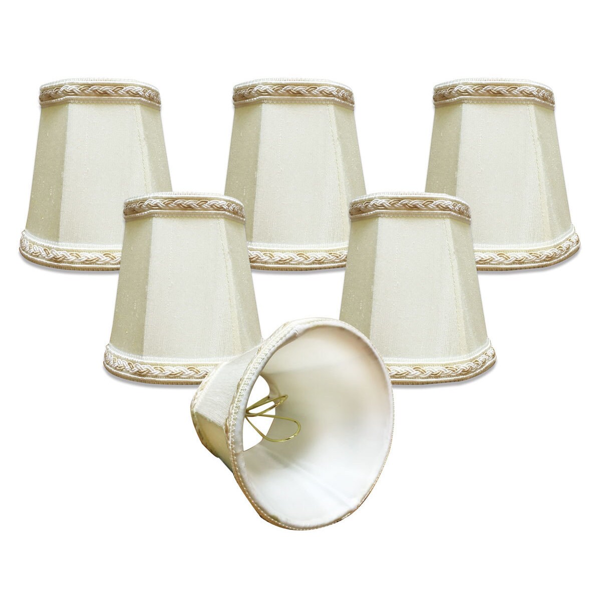 Royal Designs Ã¢Â€Â“ 4" Deep Empire Chandelier Lamp Shade Ã¢Â€Â“ Eggshell (Set of 6) - Chandeliers For Bedrooms by Overstock.com