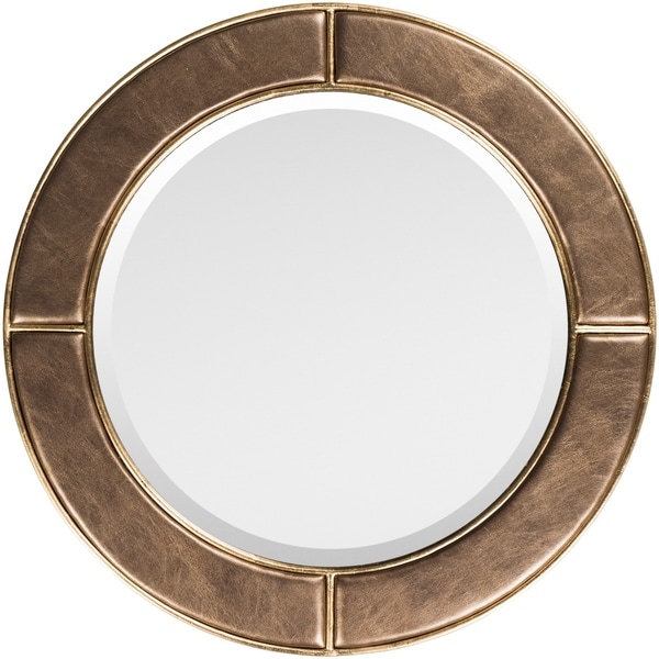 Lazaros Bronze Faux Leather Framed 32 X Beveled Wall Lazaros Bronze Faux Leather Framed 32 X Beveled Wall Mirror 31 9 On Free Shipping Today 18127410