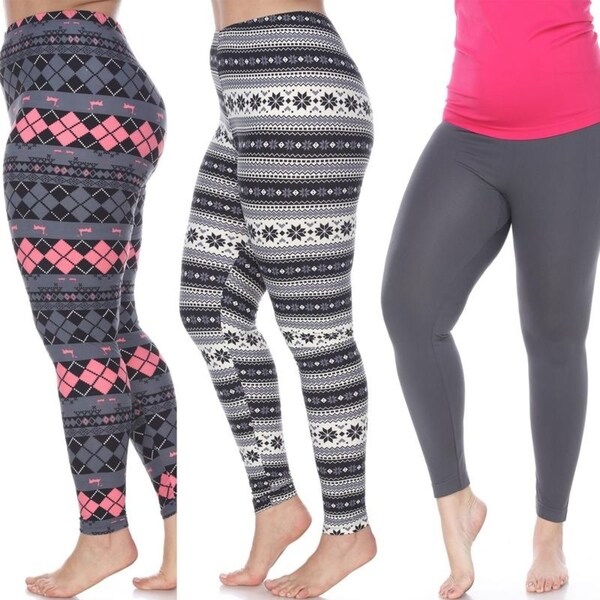 white plus size leggings