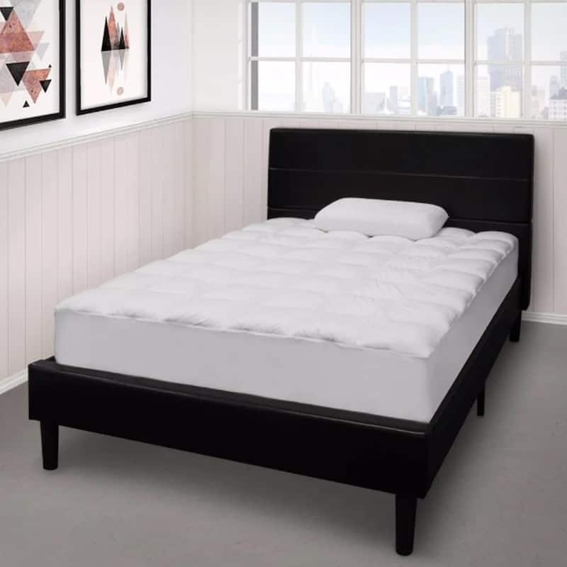 Premium Comfort Plush Quilted Mattress Pad - Crown Comfort - White
