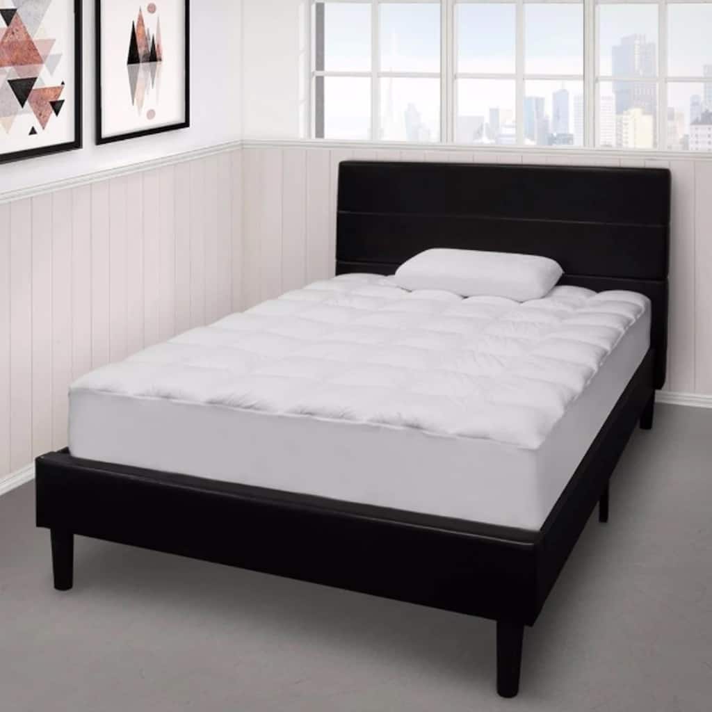 Premium Comfort Plush Quilted Mattress Pad - Crown Comfort - White