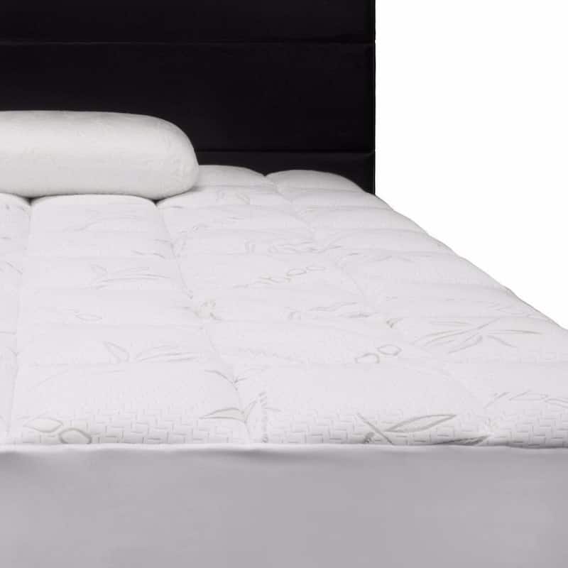 Supreme Comfort Rayon from Bamboo Quilted Mattress Pad - Crown Comfort - White