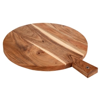 Intradeglobal's Luxe Collection Chopping board made with 100% Acacia wood, Strong and durable, Round shape - 12 x 20 x 1.5