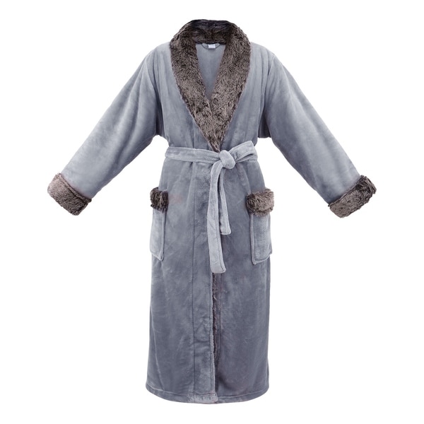 faux fur robe mens