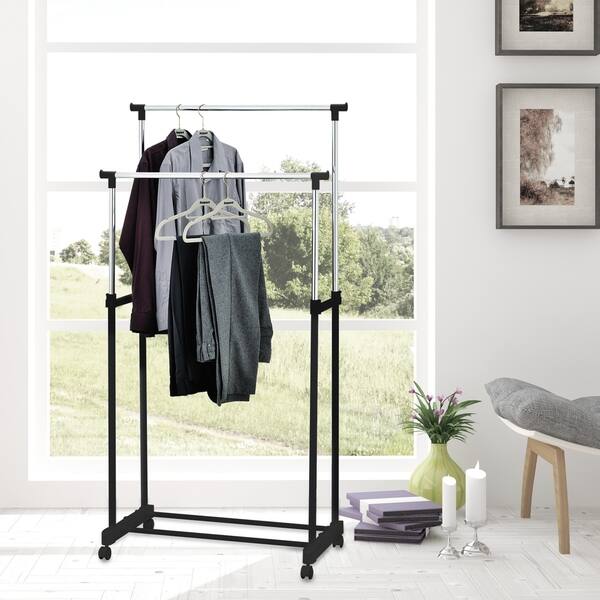 Shop Porch Den Cornell White Double Garment Rack Overstock