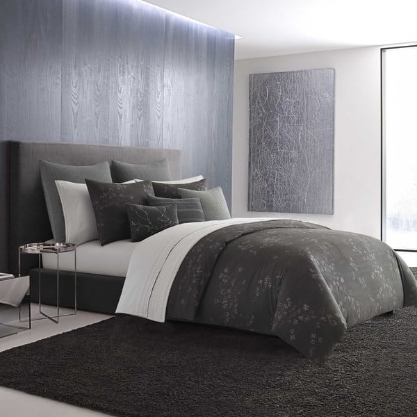 Shop Vera Wang Charcoal Floral Comforter Set Free Shipping Today