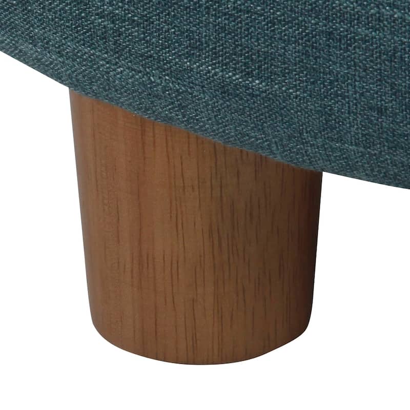 Porch & Den Rockwell Teal Round Storage Ottoman