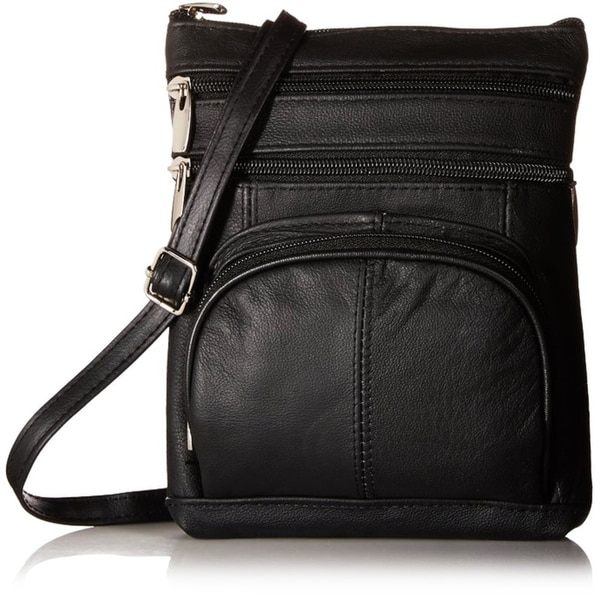 soft leather black crossbody bag