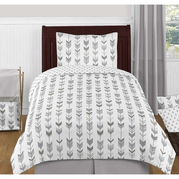 Shop 4pc Twin Bedding Set For The Grey And White Mod Arrow